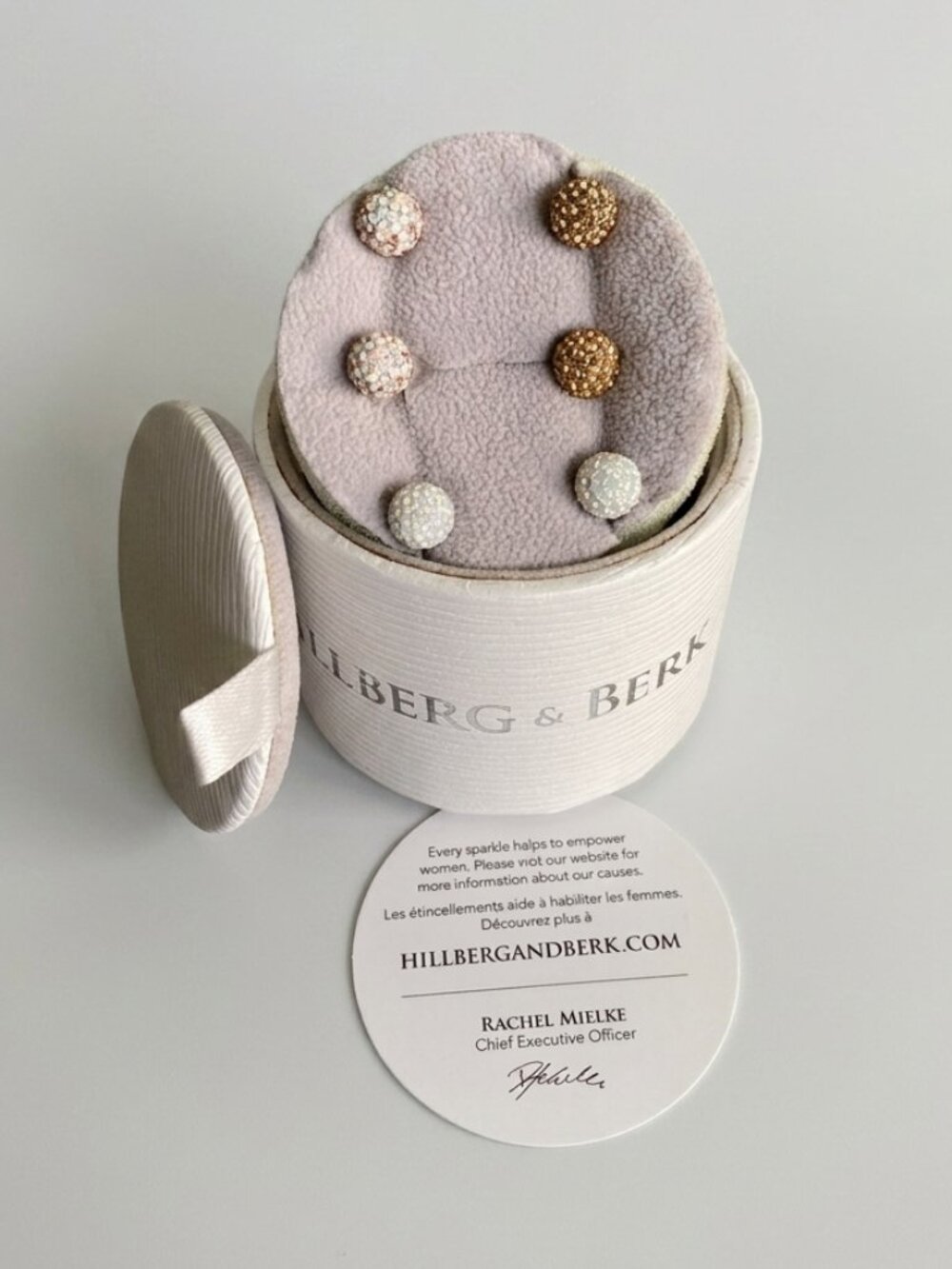 Hillberg & Berk Sparkle Classic Stid Earrings Trio Set 8mm NIB